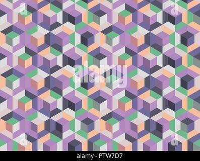 Colorful abstract background, creative vector illustration, cube shapes and hexagon. Stock Vector
