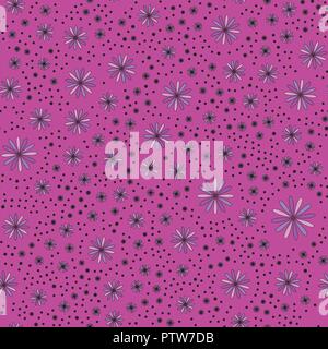 Floral vector seamless pattern on the pink background Stock Vector