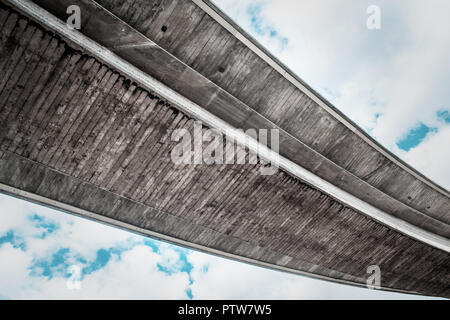 Architecture Abstract Of A Concrete Motorway Or Freeway Flyover Or Overpass With Copy Space Stock Photo