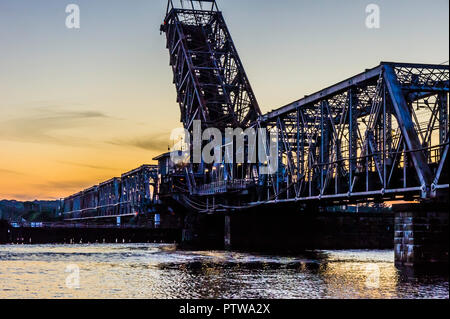 Amtrak Old Saybrook – Old Lyme Bridge   Old Lyme, Connecticut, USA Stock Photo