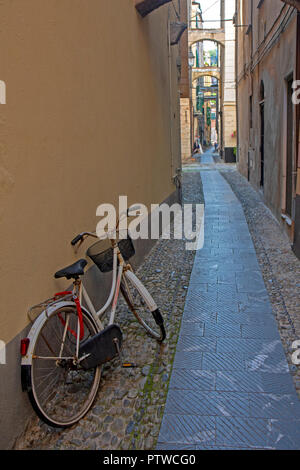 Lane in Finalborgo, the old town of Finale Ligure Stock Photo