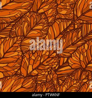 Seamless floral pattern. Leaves, autumn backdrop. Decorative background vector illustration Stock Vector