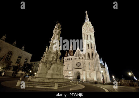 Matthias Church and Holy Trinity Square, Budapest, Hungary Stock Photo