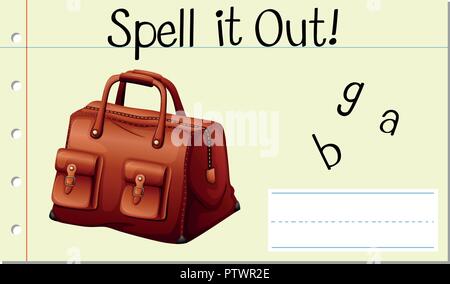 Spell English Word Bag Illustration Stock Vector Image Art Alamy