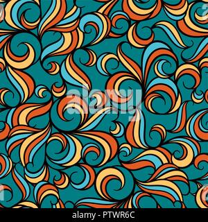 Abstract vector seamless pattern. Hand drawn floral background. Use for fabric design, pattern fills, web page background Stock Vector