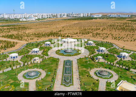 Ashgabat Turkmenistan city scape, skyline of beautiful architecture and parks in Ashgabat the capital city of Turkmenistan in Central Asia. Stock Photo