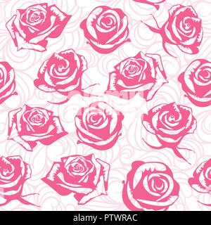 Seamless floral background with roses Stock Vector