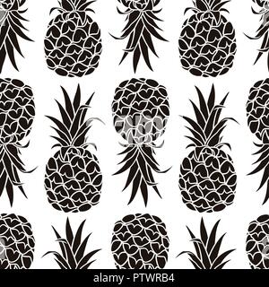 Abstract seamless pattern with pineapples. Vector background for contemporary design Stock Vector