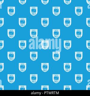 Data shield pattern vector seamless blue Stock Vector
