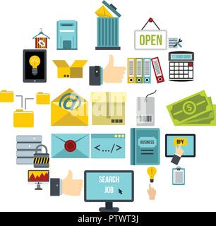 Strongbox icons set, cartoon style Stock Vector