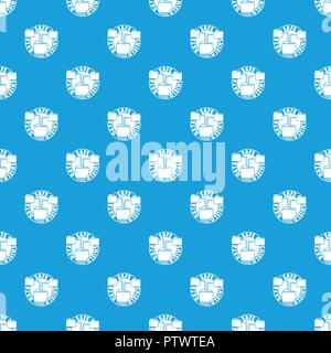 Data save shield pattern vector seamless blue Stock Vector