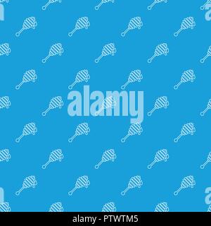 Honey ladle pattern vector seamless blue Stock Vector