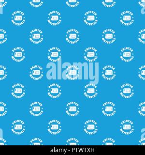 Printer materials pattern vector seamless blue Stock Vector