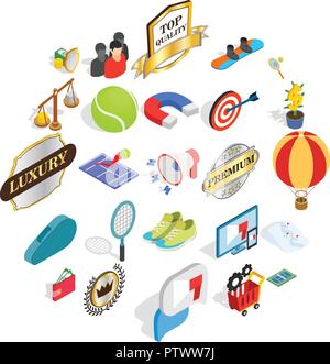 Gratification icons set, isometric style Stock Vector