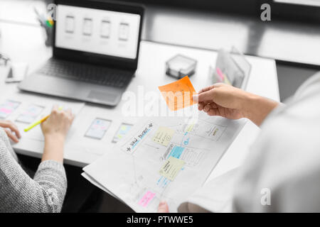web designers working on user interface project Stock Photo