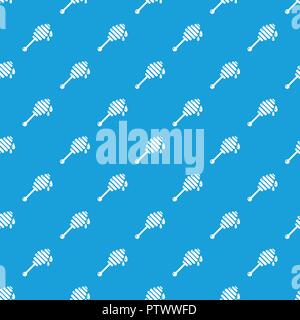 Honey ladle pattern vector seamless blue Stock Vector