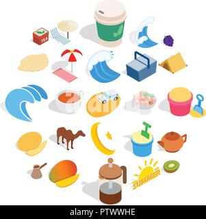 luxuriate icons set, isometric style Stock Vector