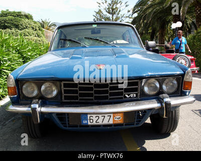 Vintage Rover 2000 P6 on display at the 8th Hellenic Bulgarian LEKAM classic car rally at the Acharavi Park Hotel, Acharavi, Corfu, Greece Stock Photo