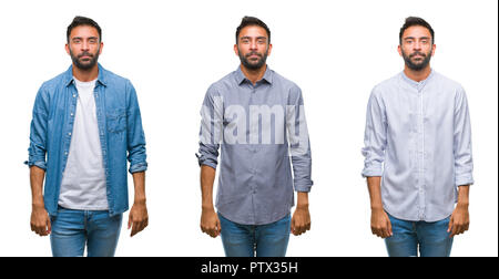 Collage of young handsome Indian man with arms crossed Stock Photo - Alamy