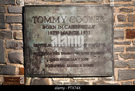 Tommy Cooper statue in Caerphilly, Wales, UK Stock Photo