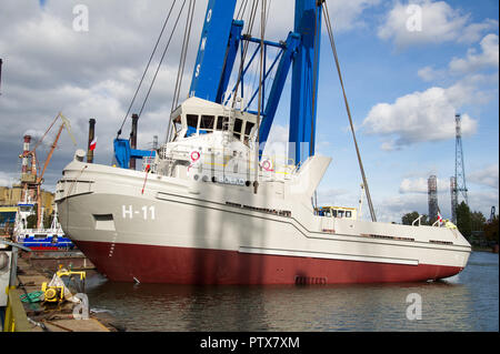 Polish Navy new tug H11 Bolko in Remontowa Shipyard in Gdansk, Poland ...