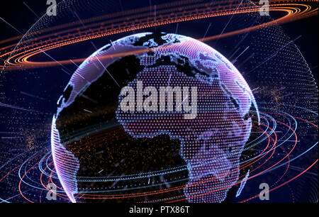 Internet, big data and information technology concept .3D illustration Stock Photo