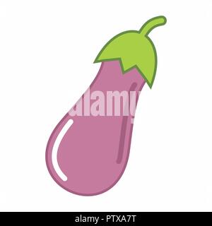 Colorful illustration of an eggplant isolated on white background Stock Vector
