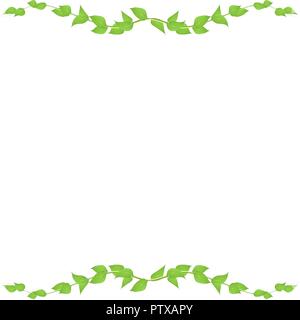 Vector frame made from leaves and twigs for decorating events isolated on white background, blanking up a postcard advertising Stock Vector