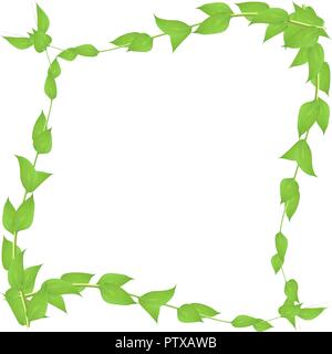 Vector frame made from leaves and twigs for decorating events isolated on white background, blanking up a postcard advertising Stock Vector
