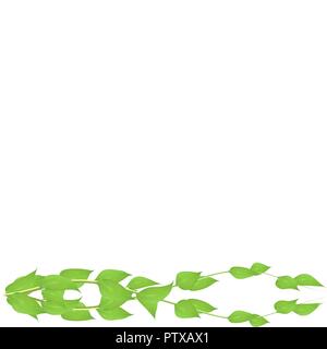 Vector frame made from leaves and twigs for decorating events isolated on white background, blanking up a postcard advertising Stock Vector