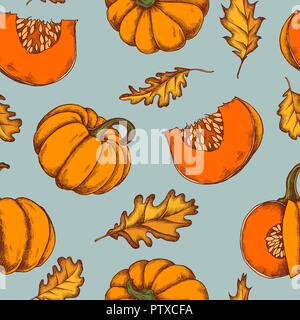 Vector seamless pattern of autumn pattern. Hand drawn vector illustration Stock Vector