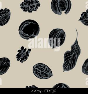 Vector seamless pattern of autumn pattern. Hand drawn vector illustration Stock Vector