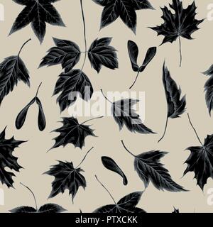 Vector seamless pattern of autumn pattern. Hand drawn vector illustration Stock Vector