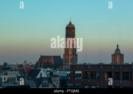 Utrecht, Netherlands - September 27, 2018: St. Martins cathedral or Dom church in Utrecht in twilight Stock Photo