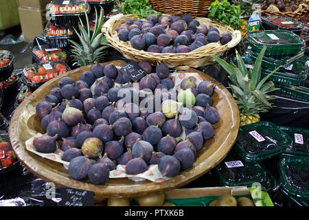 Display of assorted Vegetables and fruit on a London Market stall Stock Photo