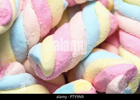 Detailed closeup of colorful white, pink and yellow marshmallows Stock  Photo - Alamy