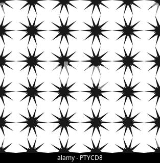 Vector seamless pattern. Black and white Repeating geometric star pattern Stock Vector