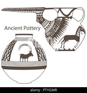 Ancient Pottery Vector Stock Vector