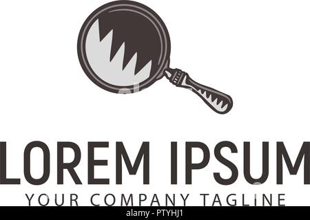 mirror vintage hand drawn logo design concept template Stock Vector