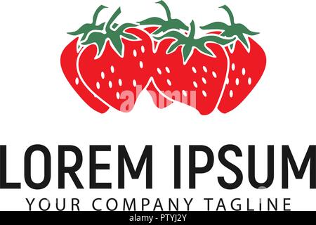strawberry logo design concept template Stock Vector