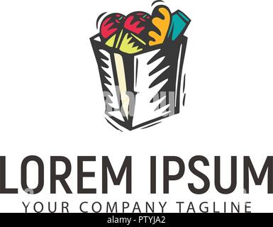 shopping bag logo design concept template Stock Vector