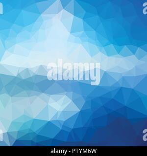 Low poly abstract blue background consisting of triangles. Vector art. Stock Vector