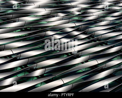 Twisted metal strips with a futuristic look Stock Photo