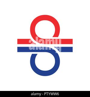 Custom S8 Lettermark Initials Smart Connection Vector Symbol Graphic Logo Design Stock Vector