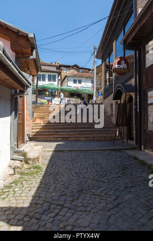 KRATOVO, MACEDONIA - JULY 21, 2018: Old Houses at the center of town of Kratovo, Republic of Macedonia Stock Photo