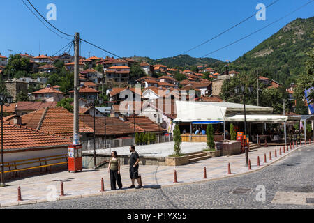 KRATOVO, MACEDONIA - JULY 21, 2018: Old Houses at the center of town of Kratovo, Republic of Macedonia Stock Photo