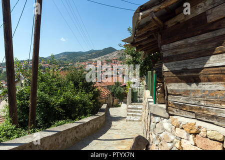 KRATOVO, MACEDONIA - JULY 21, 2018: Panoramic view of town of Kratovo, Republic of Macedonia Stock Photo