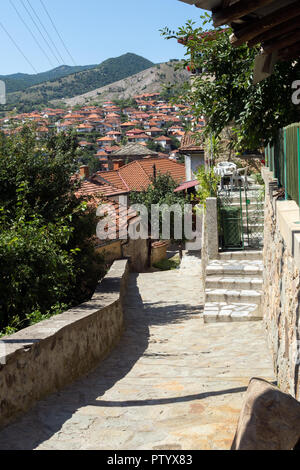 KRATOVO, MACEDONIA - JULY 21, 2018: Panoramic view of town of Kratovo, Republic of Macedonia Stock Photo