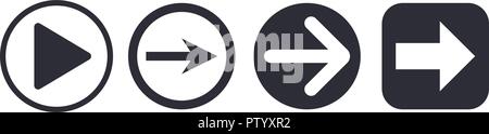 Arrows. Simple square and round icons. Vector illustration isolated on white background Stock Vector