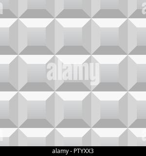 3d geometric pattern. Abstract gray seamless background Stock Vector